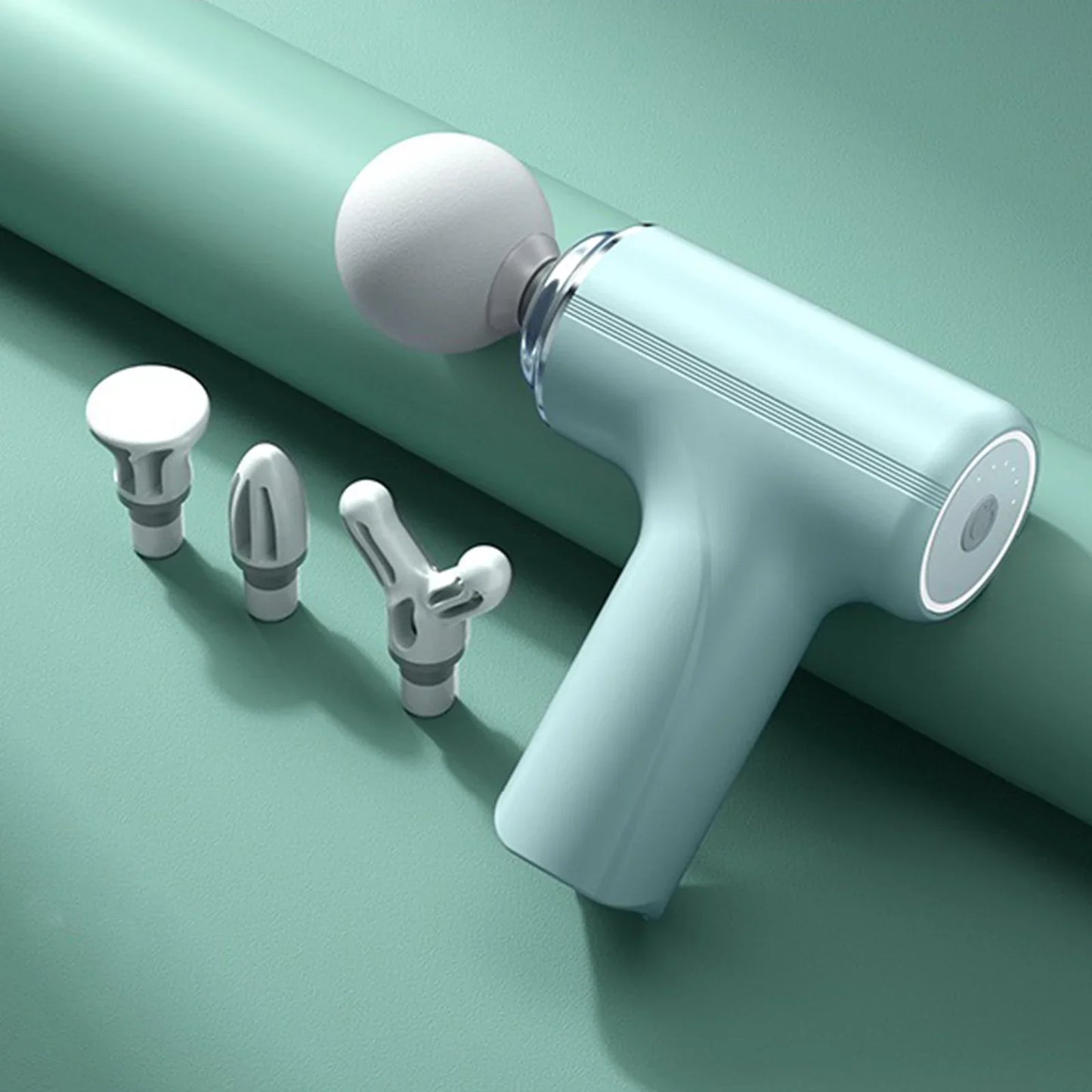 A Portable Electric Fascia Massage Gun, 4 Replaceable Massage Heads, 6-Speed Mode Adjustment, Deep Tissue Impact Muscles, Reliev
