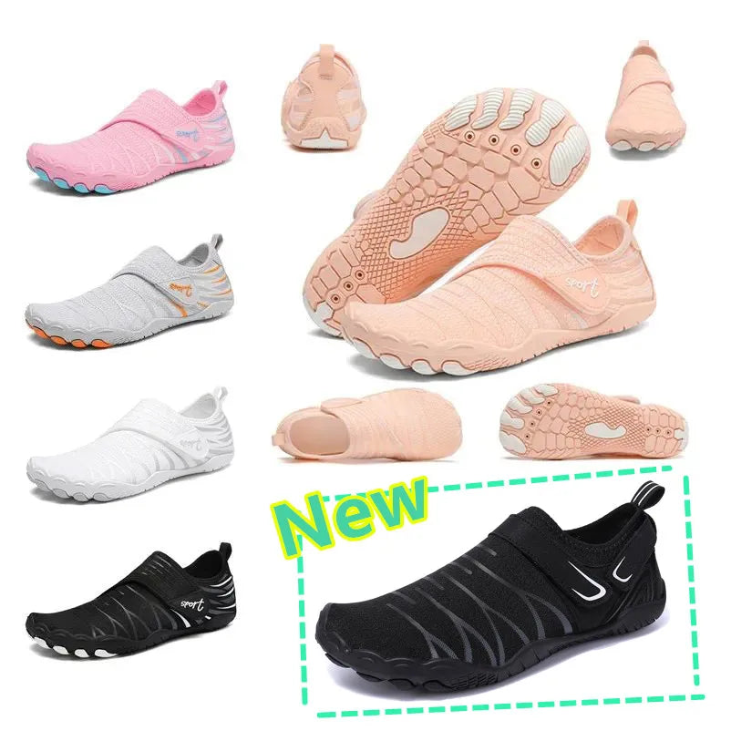 Upstream Wading Aqua Shoes Men Women Slip On Water Sports Shoes Five Fingers Beach River Barefoot Swimming Sneakers Unisex New