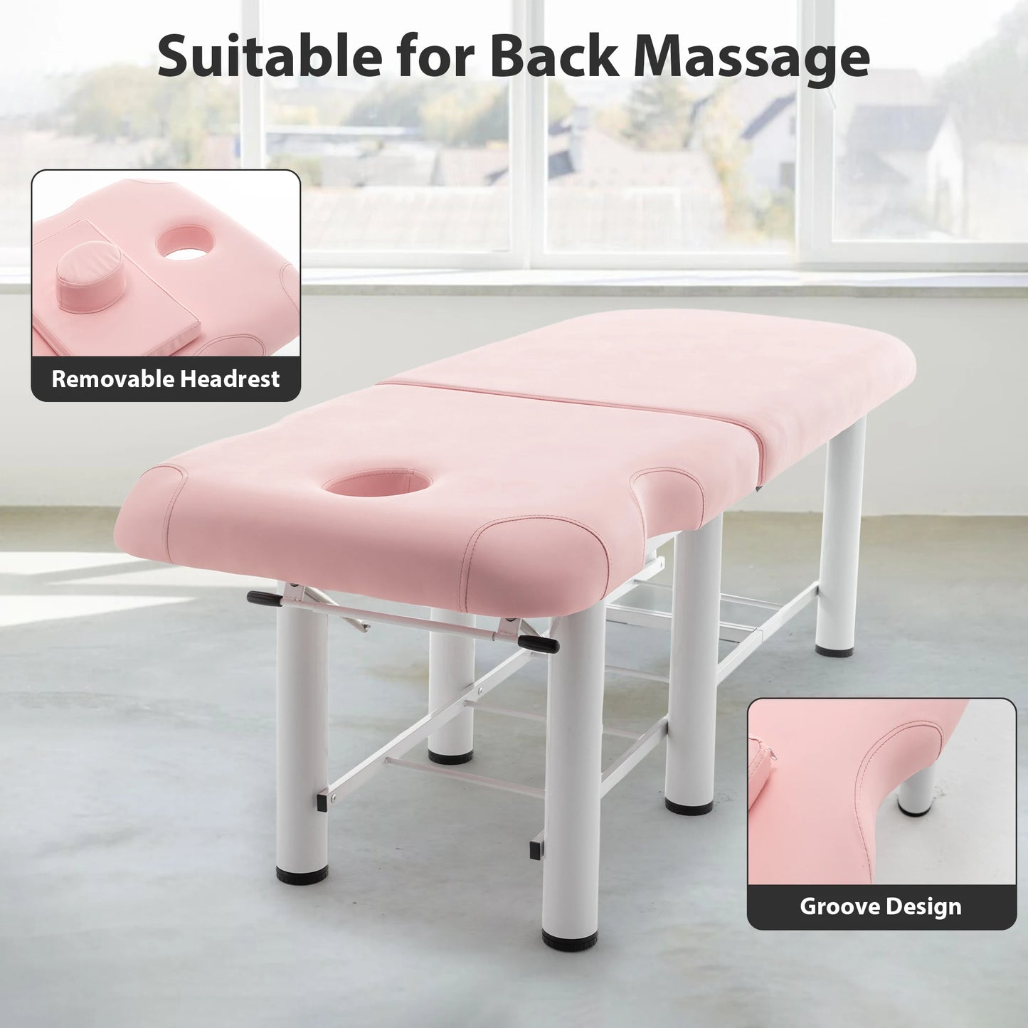 73"×28"×27" Saloniture Professional Portable Lightweight Bi-Fold Massage Table Portable Lash Beds, Spa Bed, with Aluminum Legs