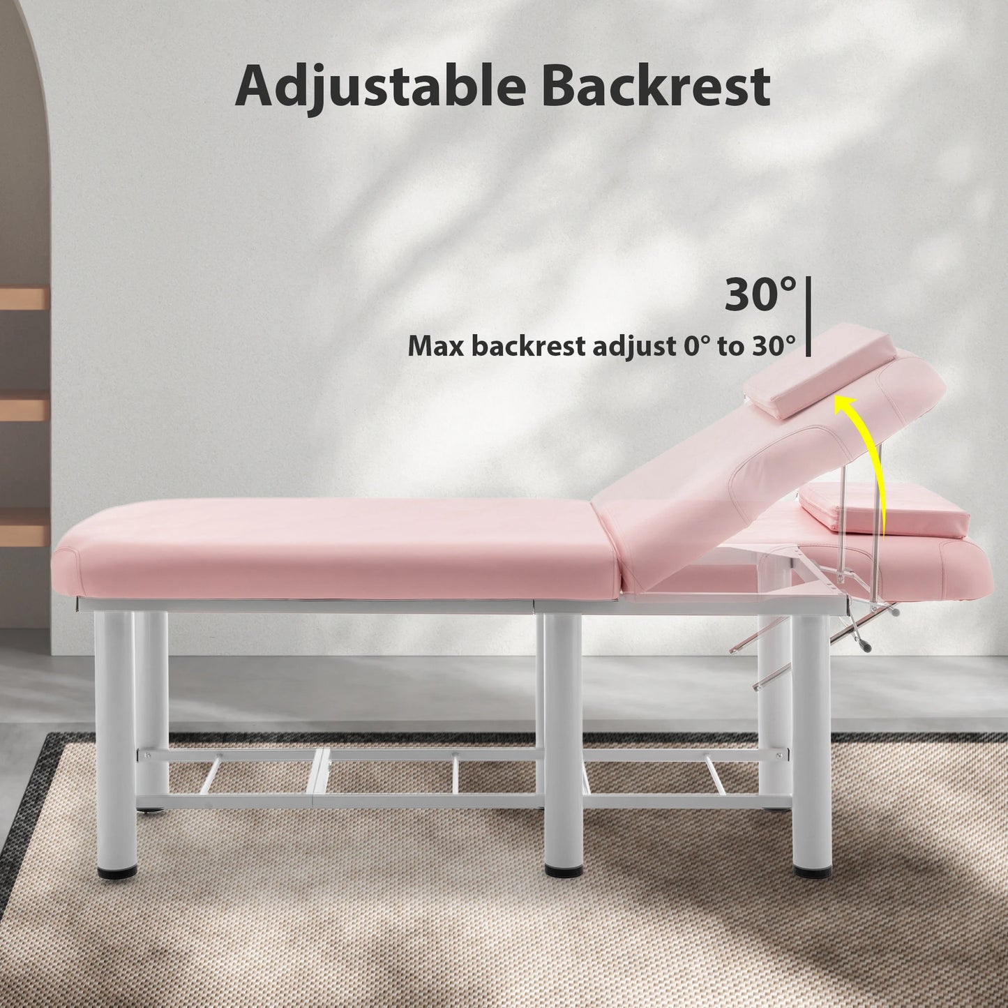 73"×28"×27" Saloniture Professional Portable Lightweight Bi-Fold Massage Table Portable Lash Beds, Spa Bed, with Aluminum Legs