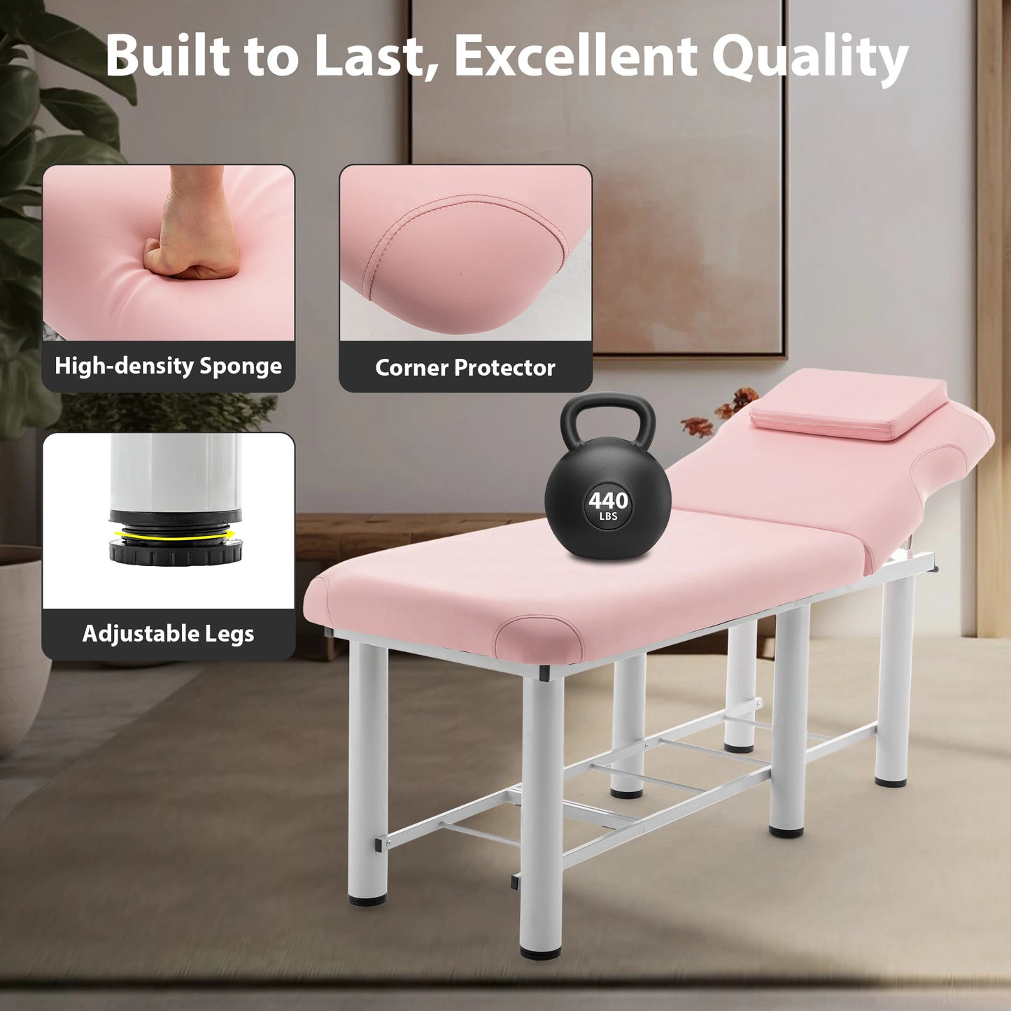 73"×28"×27" Saloniture Professional Portable Lightweight Bi-Fold Massage Table Portable Lash Beds, Spa Bed, with Aluminum Legs